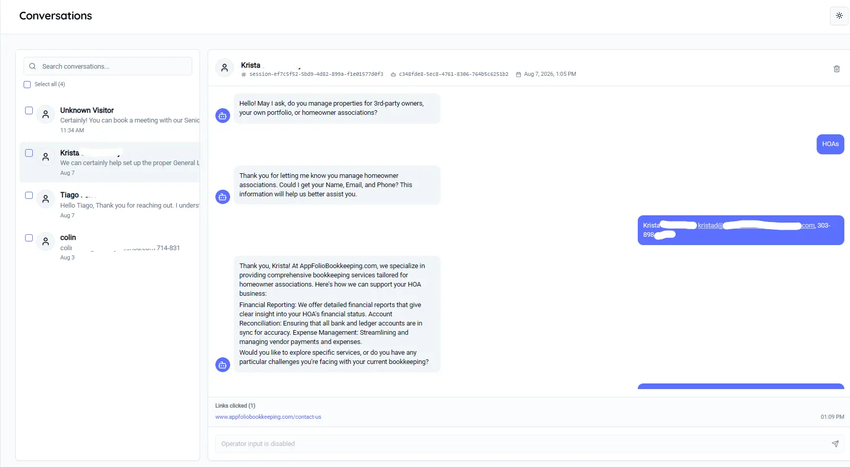 optinbot chatbot transcripts page